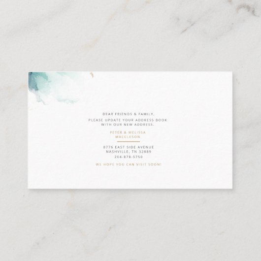 We've Moved New Address Moving Announcement Visitenkarte (Rückseite)