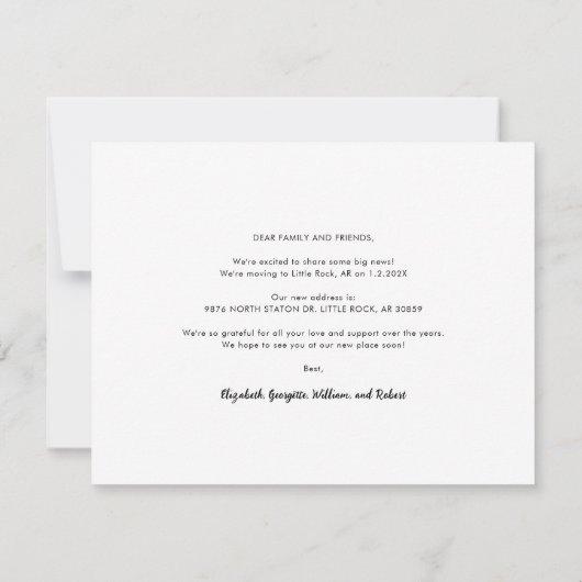 We've Moved New Year Moving Announcement Card Ankündigung (Rückseite)