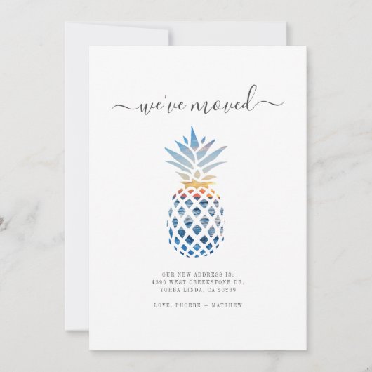 Weve Moved Pineaple Änderung der Adresse bewegen Ankündigung (Vorderseite)