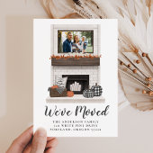 We've Moved Rustic Fall Farmhouse Fireplace Moving Ankündigung