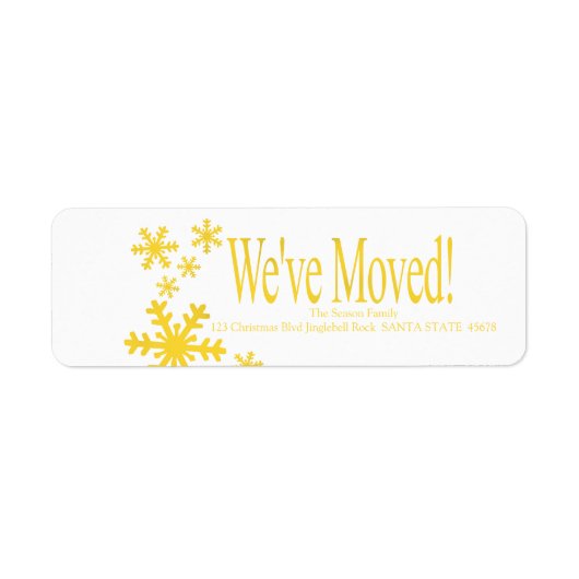 We've Moved snowflake holiday Label (Vorne)