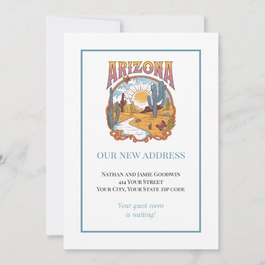 We've Moved to Arizona New Address Ankündigung (Rückseite)