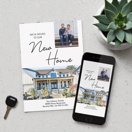 We've moved to our New Home custom photos Ankündigung