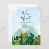 We've Moved Watercolor Cactus Cacti Moving Postkarte (Vorne/Hinten)