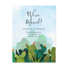 We've Moved Watercolor Cactus Cacti Moving