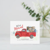 Weve Moved Watercolor Red Truck Neue Adressbewegun (Stehend Vorderseite)