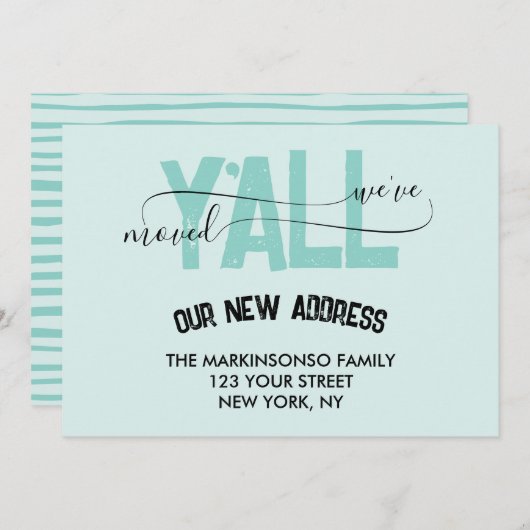 Weve Moved Y'all Moving Announcement Einladung (Vorne/Hinten)