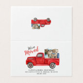 Weve Moving Watercolor Red Truck Neue Adresse (Außenseite Aufgefaltet)