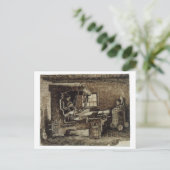 Wever mit Baby im Hochstuhl Van Gogh Fine Art Postkarte (Stehend Vorderseite)