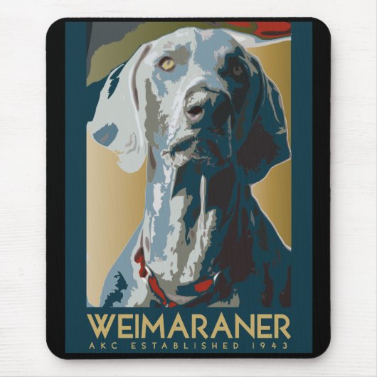Wewimaraner Nation: Weimaraner 1943 Mousepad (Vorne)