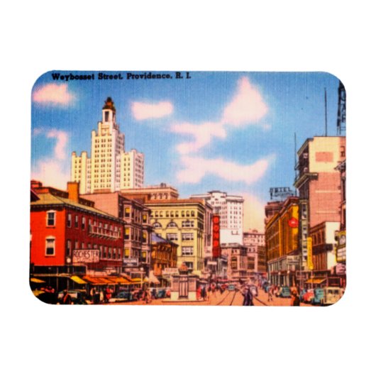 Weybosset Street, Providence, RI Vintages Foto Magnet (Horizontal)