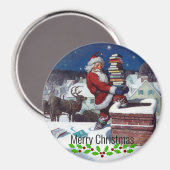 Weyeth - Santa Delivering Books for Christmas. Magnet (Vorderseite/Rückseite)