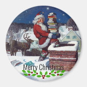 Weyeth - Santa Delivering Books for Christmas. Magnet (Vorne)