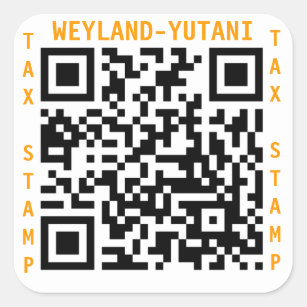 Weyland Yutani Steuer-Briefmarke Quadratischer Aufkleber