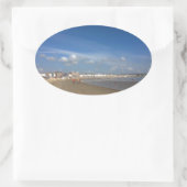 Weymouth Beach Ovaler Aufkleber (Tasche)