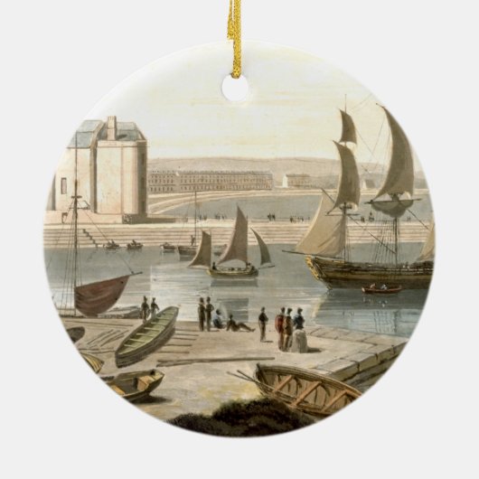 Weymouth Hafen, von 'einer Reise um großen Briten Keramikornament (Hinten)