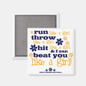 WH Softball wie ein Mädchen Magnet (Vorderseite/Rückseite)
