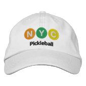 Wh u. hellfarbiges NYC Pickleball Bestickte Baseballkappe (Vorderseite)