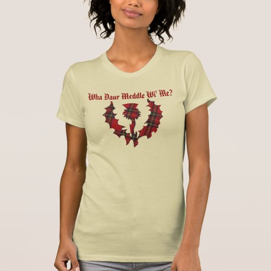 Wha Daur einmischen Wi ich? Tartan-Distel-T - T-Shirt (Vorderseite)