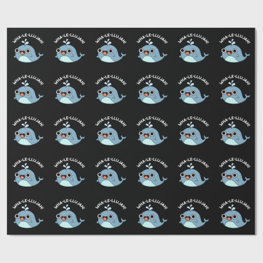 Wha-le-llujah Funny Blue Whale Pun Dark BG Geschenkpapier (Flach)