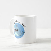 Wha-le-llujah Funny Blue Whale Pun Kaffeetasse (Vorderseite Links)
