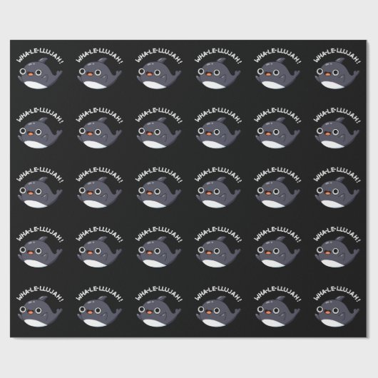 Wha-le-llujah Funny Orca Whale Pun Dark BG Geschenkpapier (Flach)