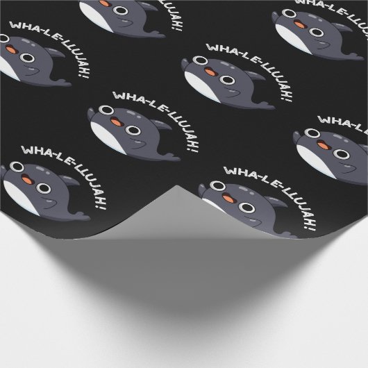 Wha-le-llujah Funny Orca Whale Pun Dark BG Geschenkpapier (Ecke)