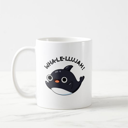 Wha-le-llujah Funny Orca Whale Pun Kaffeetasse (Links)
