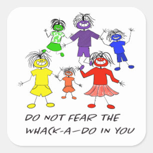 Whack-A-Do Quadratischer Aufkleber