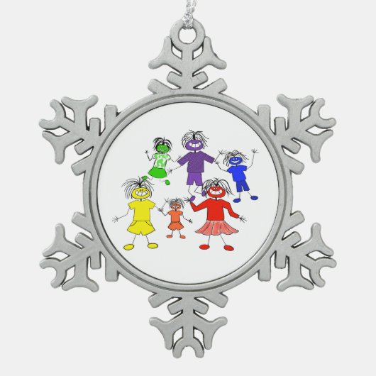 Whack-A-Do Schneeflocken Zinn-Ornament (Vorderseite)