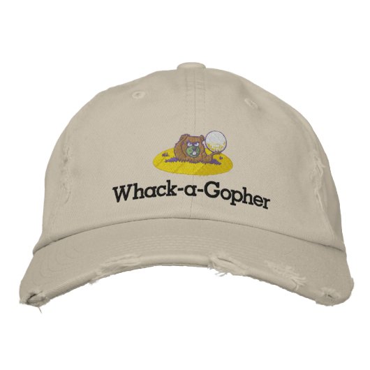 Whack-A-Gopher bestickt Funny Golf Cap Design Bestickte Baseballkappe (Vorderseite)