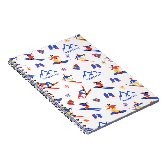 Whakapapapapa Neuseeland Ski-Snowboardmuster Notizblock (Rechte Seite)