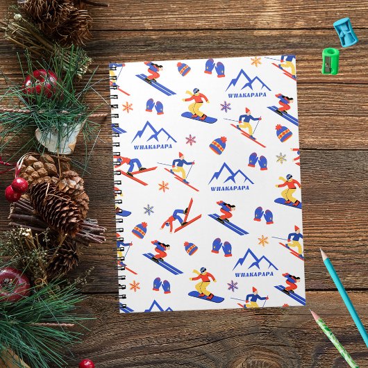 Whakapapapapa Neuseeland Ski-Snowboardmuster Notizblock