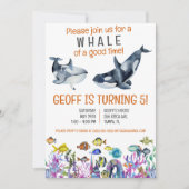 Whale a good time, Tropica Fish Birthday Party Einladung (Vorderseite)