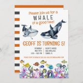Whale a good time, Tropica Fish Birthday Party Einladung (Vorne/Hinten)