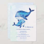 Whale a Time Baby Shower Einladung (Vorne/Hinten)