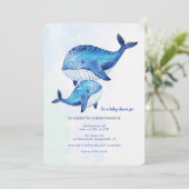 Whale a Time Baby Shower Einladung (Stehend Vorderseite)