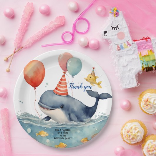Whale a Time Boys Birthday Danke Pappteller (Party)