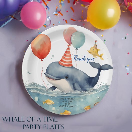 Whale a Time Boys Birthday Danke Pappteller