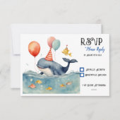 Whale a Time Boys Birthday RSVP Karte (Vorderseite)