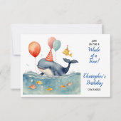 Whale a Time Boys Birthday RSVP Karte (Rückseite)