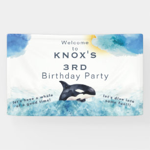 Whale a Time Orca Geburtstagsparty Willkommensbann Banner