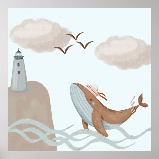 Whale Adventures - Kinder Kunst an der Küste Poster (Vorne)