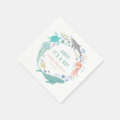 Whale Ahoy Es ist eine Baby-Dusche Serviette (Ecke)