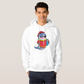 Whale als Feuerwehrmann mit Schlauch Hoodie (Vorne ganz)