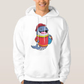 Whale als Feuerwehrmann mit Schlauch Hoodie (Vorderseite)