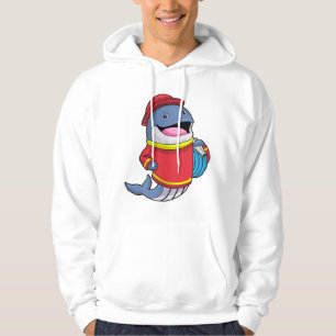 Whale als Feuerwehrmann mit Schlauch Hoodie