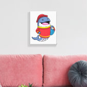 Whale als Feuerwehrmann mit Schlauch Leinwanddruck (Insitu (Wohnzimmer))