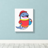 Whale als Feuerwehrmann mit Schlauch Leinwanddruck (Insitu (Holzboden))