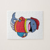 Whale als Feuerwehrmann mit Schlauch Puzzle (Horizontal)